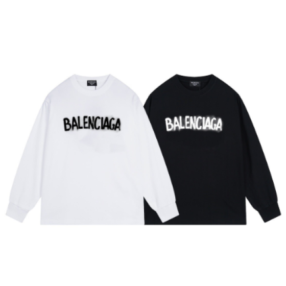 Balenciaga double B graffiti print long-sleeved shirt!